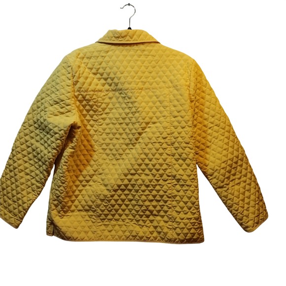 Nordic Lights Yellow Quilted Barn Jacket Lined Peter Pan Collar Women's Large - Picture 3 of 8
